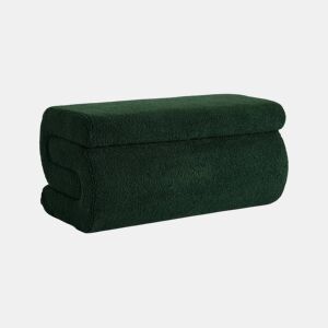 Banco design revestimento bouclé 1-2 lugares Verde - 92x50x45 cm