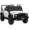 AIYAPLAY Carro Elétrico para Crianças com Licença Land Rover 12V Carro a Bateria Infantil com Controlo Remoto Sistema de Suspensão USB MP3 Velocidade Ajustável Faróis 115x61x61 cm Branco