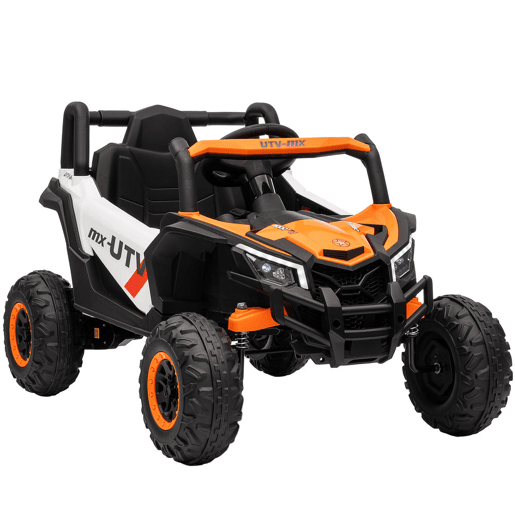 AIYAPLAY Carro Elétrico para Crianças 12V UTV com 2 Motores Controlo Remoto 2,4G Velocidade até 7 kmh Sistema de Suspensão Faróis USB para Crianças acima de 3 Anos 96x61x56 cm Laranja