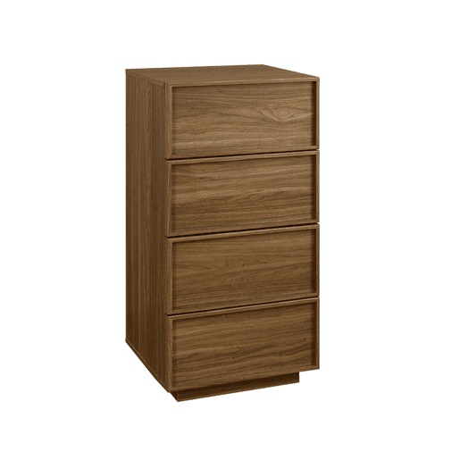 Cômoda gaveteiro em efeito madeira, 4 gavetas, Kuba, Madeira de nogueira, 48x43x98.5 cm