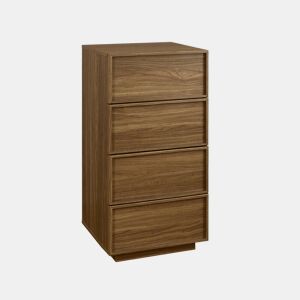 Cômoda gaveteiro em efeito madeira, 4 gavetas, Kuba, Madeira de nogueira, 48x43x98.5 cm