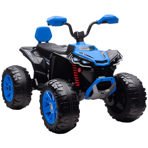 AIYAPLAY Quadricilo Elétrico para Crianças 24V para 3-8 Anos com 2 Lugares 2 Motores Velocidade até 6,5 kmh Rodas com Suspensão Faróis Buzina Música e USB 109x68,5x76 cm Azul