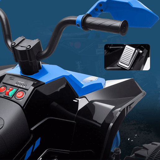 AIYAPLAY Quadricilo Elétrico para Crianças 24V para 3-8 Anos com 2 Lugares 2 Motores Velocidade até 6,5 kmh Rodas com Suspensão Faróis Buzina Música e USB 109x68,5x76 cm Azul