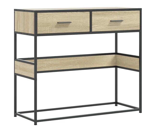 Mesa consola - mesa de entrada de madera de ingeniería roble sonoma 90x35x80 cm