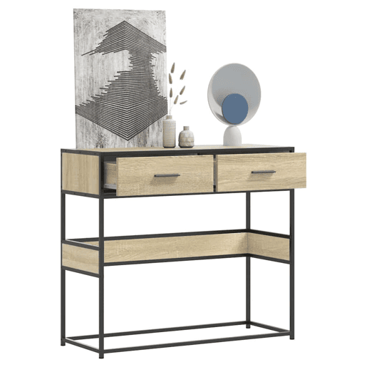 Mesa Consola - Mesa De Entrada 90x35x80 cm derivados de madeira carvalho sonoma