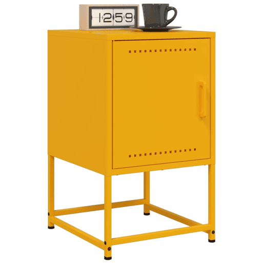 Mesa De Cabeceira - Mesinha De Cabeceira 36x39x60,5 cm aço amarelo mostarda
