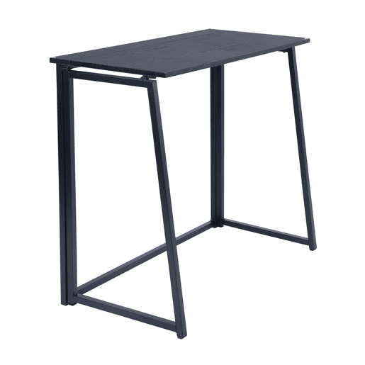Mesa Dobrável Escrivaninha De Estilo Moderno Com Tampo De Madeira Na Cor Preta E Estrutura Metálica Robusta, Perfeita Para Escritório Em Casa, Estudo Ou Ambientes Pequenos, Fácil De Guardar E Montar
