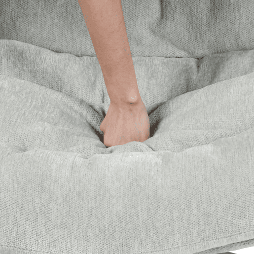 Poltrona Relax Giratória Reclinável Estofada em Tecido Cinza com Altura Ajustável e Base Metálica Redonda, Acolchoamento Macio e Encosto Ergonômico, Estilo Moderno para Sala ou Quarto, Suporta 120 Kg