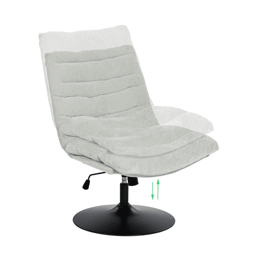 Poltrona Relax Giratória Reclinável Estofada em Tecido Cinza com Altura Ajustável e Base Metálica Redonda, Acolchoamento Macio e Encosto Ergonômico, Estilo Moderno para Sala ou Quarto, Suporta 120 Kg
