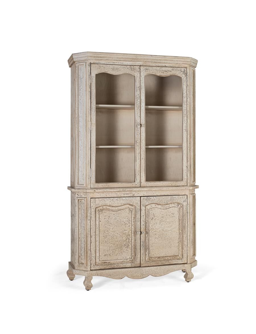 Vitrina fabricada a mano en madera de mango con 4 puertas