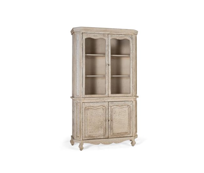 Vitrina fabricada a mano en madera de mango con 4 puertas