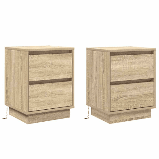 Lote de 2 Mesa De Cabeceira - Mesinha De Cabeceira Carvalho sonoma 39 x 34,5 x 50 cm