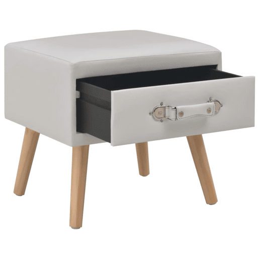 Mesa De Cabeceira - Mesinha De Cabeceira 40x35x40 cm couro artificial branco Mesa De Cabeceira - Mesinha De Cabeceira 40x35x40 cm couro artificial branco