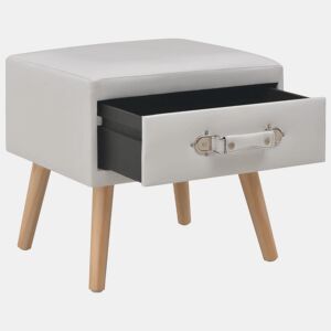 Mesa De Cabeceira - Mesinha De Cabeceira 40x35x40 cm couro artificial branco