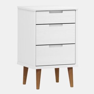 Mesa De Cabeceira - Mesinha De Cabeceira 40x35x65 cm pinho maciço branco