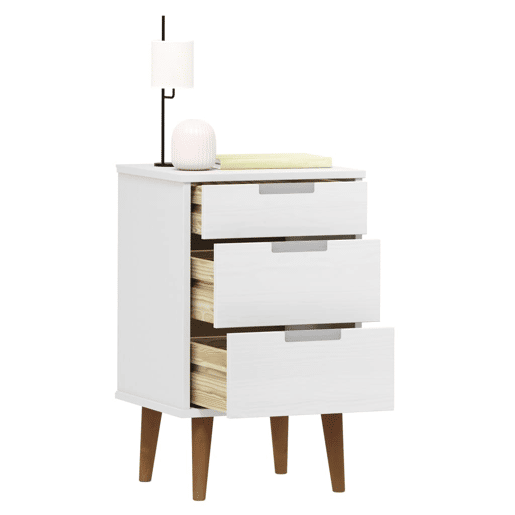 Mesa De Cabeceira - Mesinha De Cabeceira 40x35x65 cm pinho maciço branco