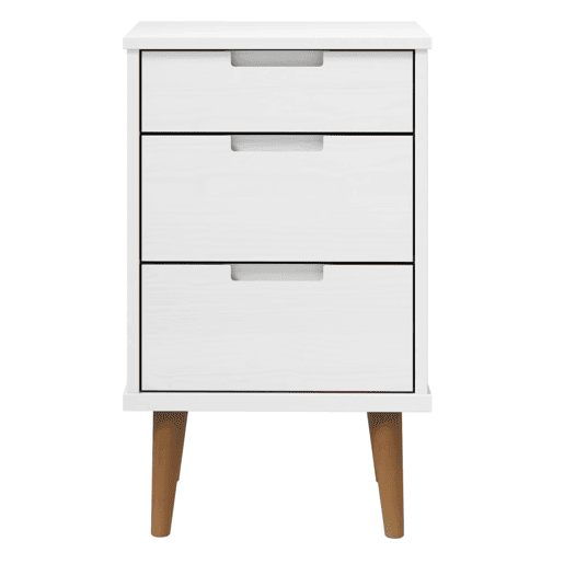 Mesa De Cabeceira - Mesinha De Cabeceira 40x35x65 cm pinho maciço branco