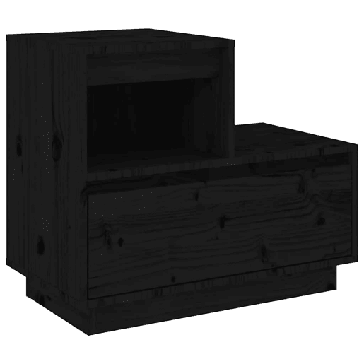 Lote de 2 Mesas De Cabeceira - Mesinhas De Cabeceira 60x34x51 cm pinho maciço preto