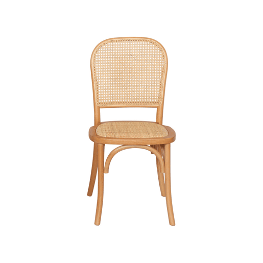 Cadeiras vintage de madeira e rattan, set de 4, Montparnasse, Natural, 44.5x48x89.5 cm