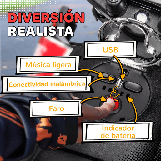AIYAPLAY Mota Elétrica Infantil com Licença Oficial Aprilia 12V 25W Rodas de Apoio Removíveis Farol Música Porta USB e Amortecedor Traseiro Branco