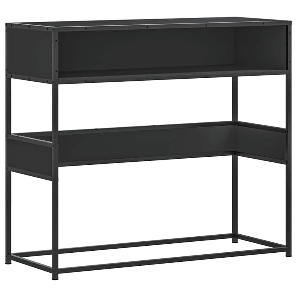 Mesa consola - mesa de entrada de madera contrachapada negro 90x35x80 cm