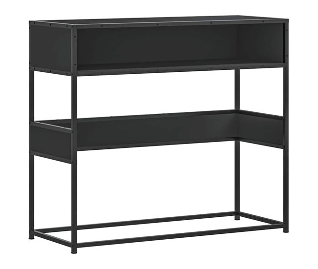 Mesa consola - mesa de entrada de madera contrachapada negro 90x35x80 cm