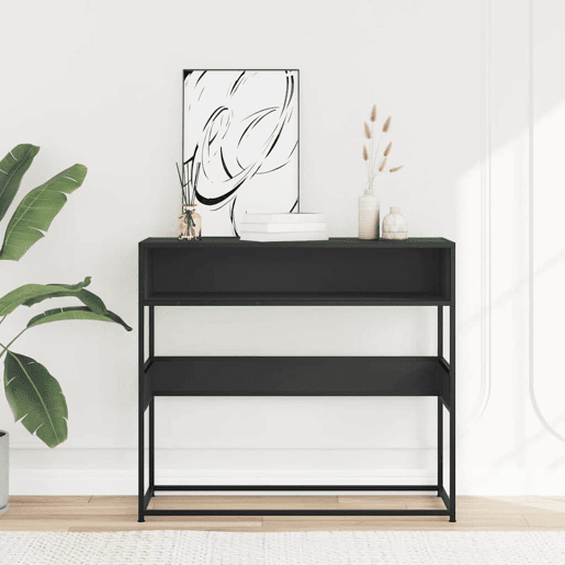 Mesa Consola - Mesa De Entrada 90x35x80 cm derivados de madeira preto