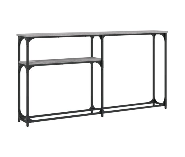 Mesa consola - mesa de entrada madera de ingeniería gris sonoma 145x22,5x75 cm