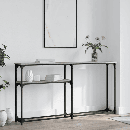 Mesa Consola - Mesa De Entrada 145x22,5x75cm derivados de madeira cinzento sonoma