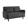 Sofá-cama em veludo canelado fino, 2 lugares, Panam veludo canelado, Cinza escuro, 130x77x83 cm