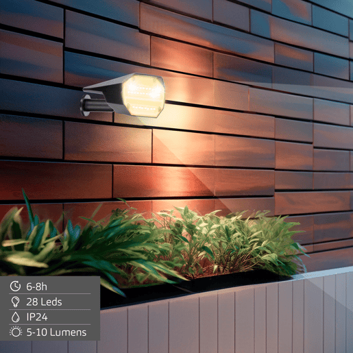 Aktive Conjunto de 6 balizas solares LED de luz quente com 2 intensidades de 5 a 10 lúmens