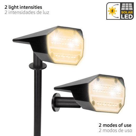 Aktive Conjunto de 6 balizas solares LED de luz quente com 2 intensidades de 5 a 10 lúmens