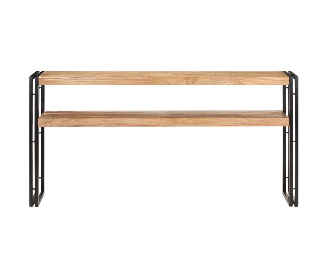 Mesa consola - mesa de entrada de madera maciza de acacia 150x30x75 cm