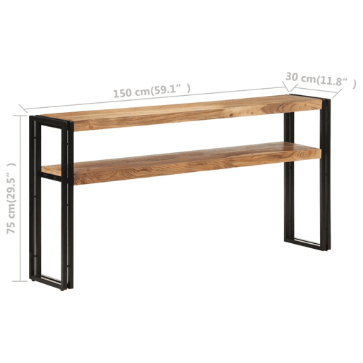 Mesa Consola - Mesa De Entrada 150x30x75 cm madeira de acácia maciça