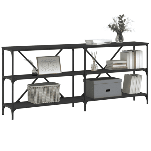Mesa Consola - Mesa De Entrada 180x30x75 cm derivados de madeira e ferro preto