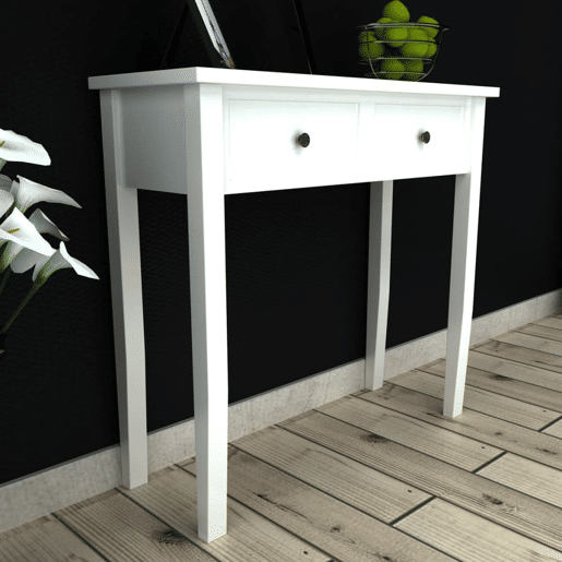 ToucadorMesa Consola - Mesa De Entrada com duas gavetas branco