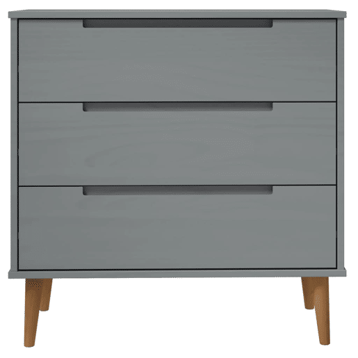 Mesa De Cabeceira - Mesinha De Cabeceira de gavetas 80x40x80 cm pinho maciço cinzento
