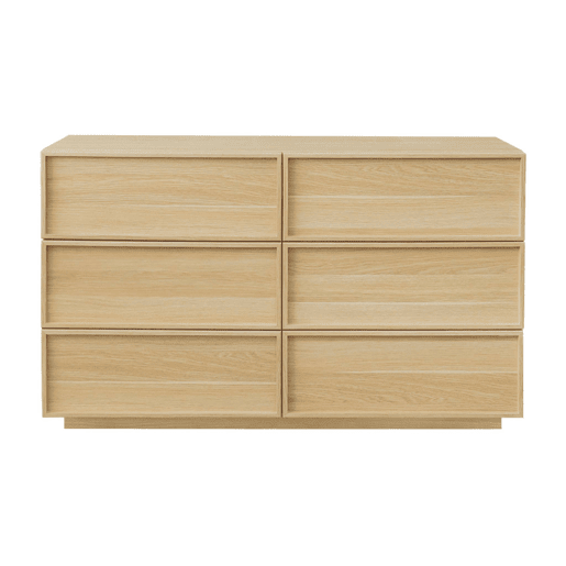 Cômoda efeito madeira 6 gavetas, 120cm, Kuba, Natural, 120x43x75 cm