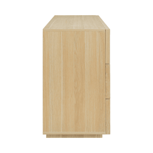 Cômoda efeito madeira 6 gavetas, 120cm, Kuba, Natural, 120x43x75 cm