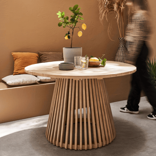 Mesa de jantar em madeira de 4 lugares, Oviedo 120cm, Madeira, 120x120x75 cm