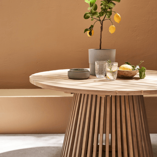 Mesa de jantar em madeira de 4 lugares, Oviedo 120cm, Madeira, 120x120x75 cm
