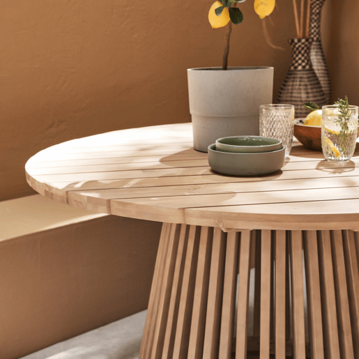 Mesa de jantar em madeira de 4 lugares, Oviedo 120cm, Madeira, 120x120x75 cm