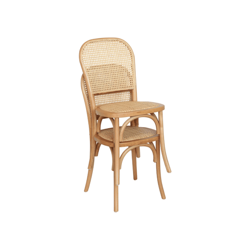 Vintage cadeira de madeira e rattan, set de 2, Montparnasse, Natural, 48x44.5x89.5 cm