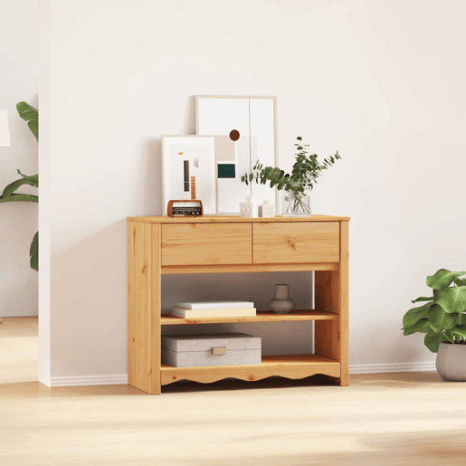 Mesa Consola - Mesa De Entrada com gaveta Drammen Carvalho 89.5 x 37 x 73 cm