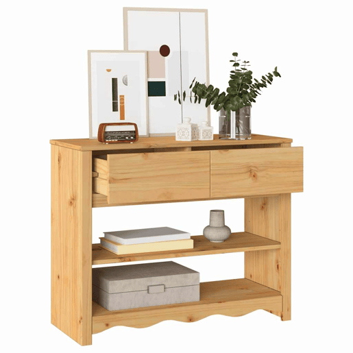 Mesa Consola - Mesa De Entrada com gaveta Drammen Carvalho 89.5 x 37 x 73 cm