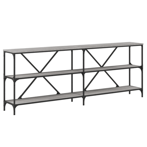 Mesa Consola - Mesa De Entrada 200x30x75 cm derivados madeiraferro cinza sonoma