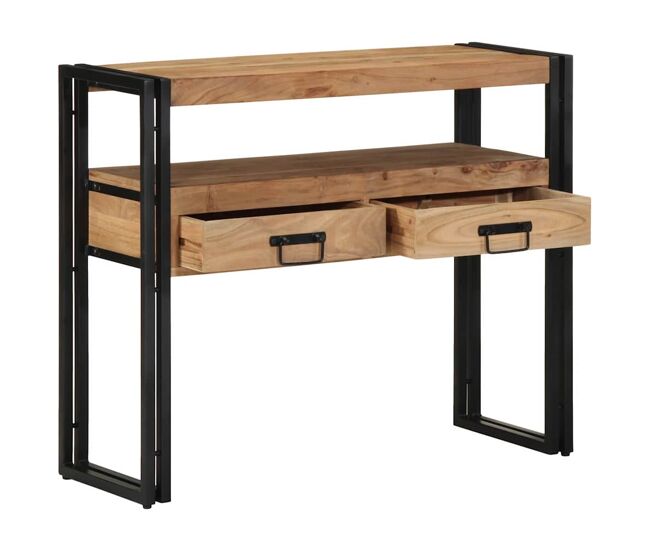 Mesa consola - mesa de entrada marrón 90 x 33 x 75 cm madera maciza de acacia