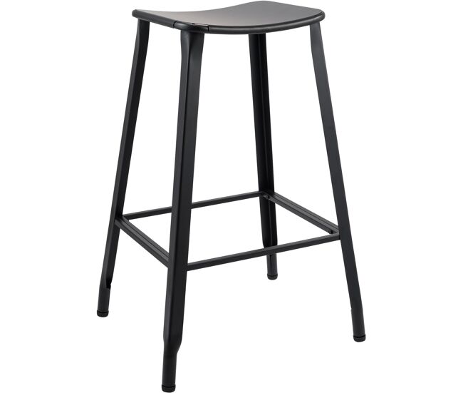 Taburete de bar peony metal negro 43x51x74 cm
