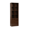 Estante, biblioteca modular decoração madeira, 2 portas e 8 nichos, Kompo, Madeira de nogueira, 70x35x70 cm