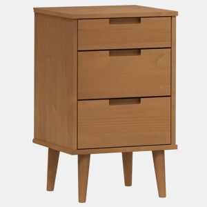 Mesa De Cabeceira - Mesinha De Cabeceira 40x35x65 cm pinho maciço castanho